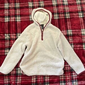 Wrangler Retro Hooded Quarter Zip Sherpa Pull Over